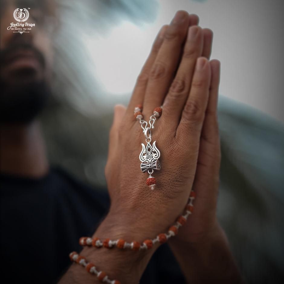 Divine Protector Trishul - Damru Rudraksha Mala | Parishtha - ParishthaParishtha
