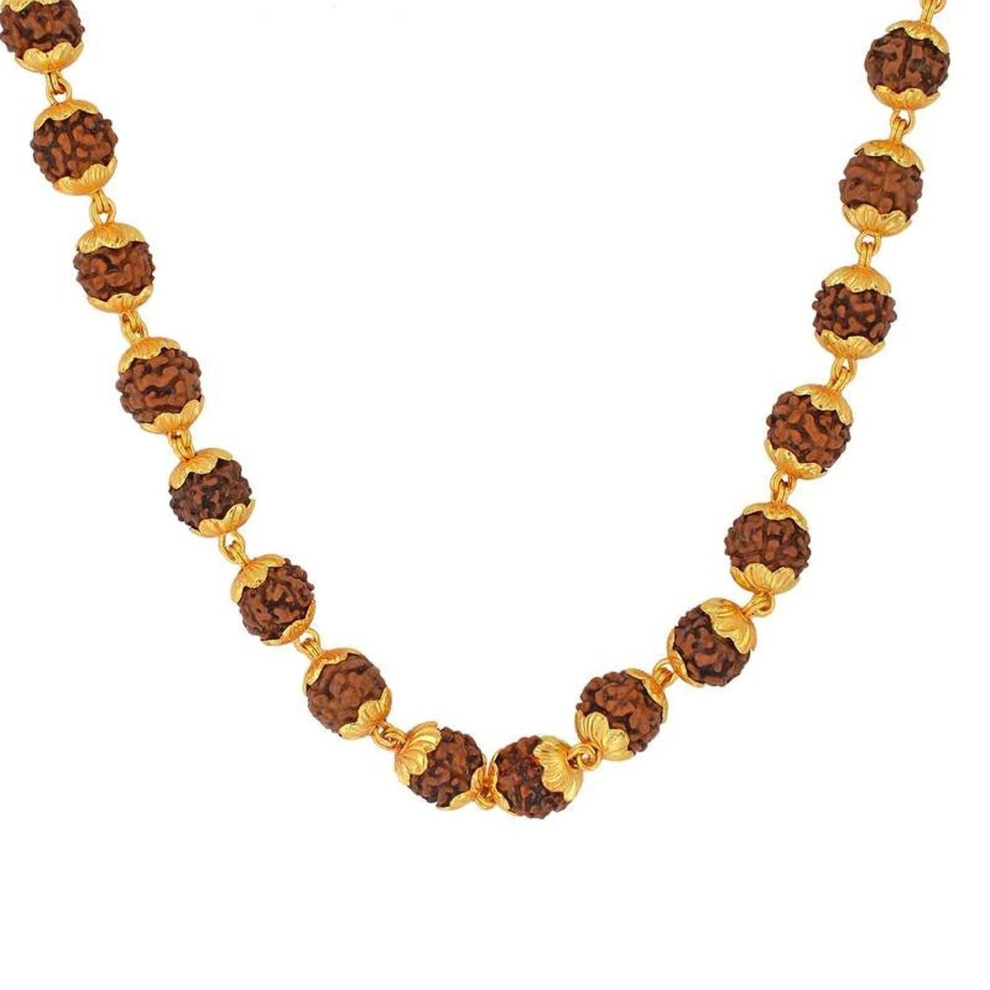 Gold - Plated Rudraksha Mala | Parishtha - ParishthaParishtha