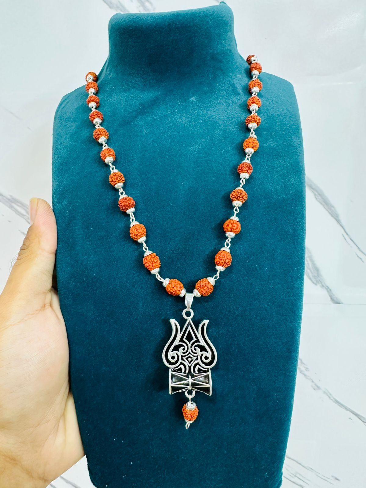 Divine Protector Trishul - Damru Rudraksha Mala | Parishtha - ParishthaParishtha