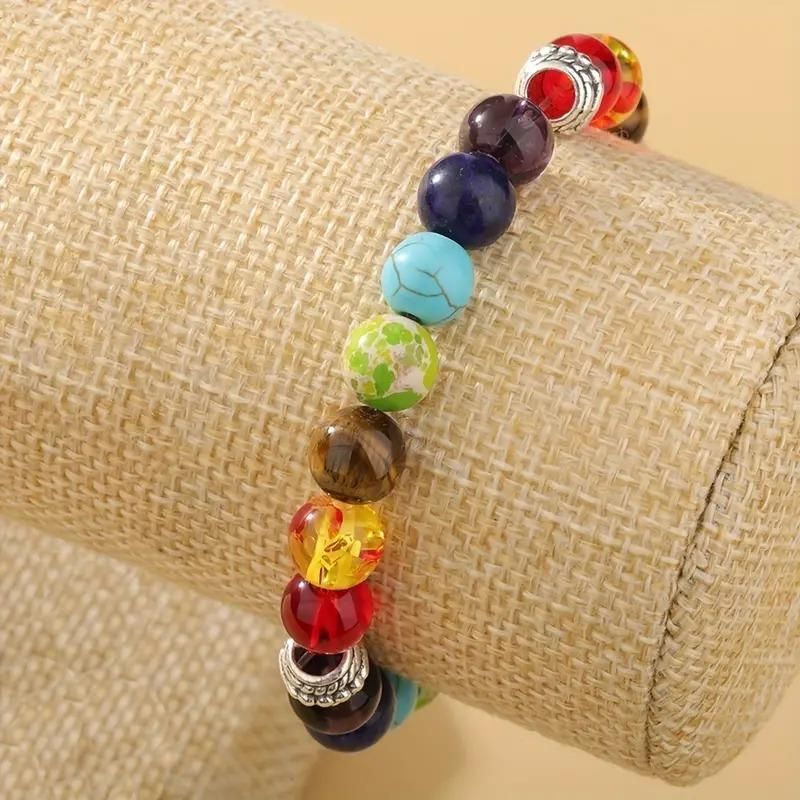 Classic 7 Beads Bracelet Natural Agates Bracelets Jewelry(Pack Of 2) - ParishthaParishtha