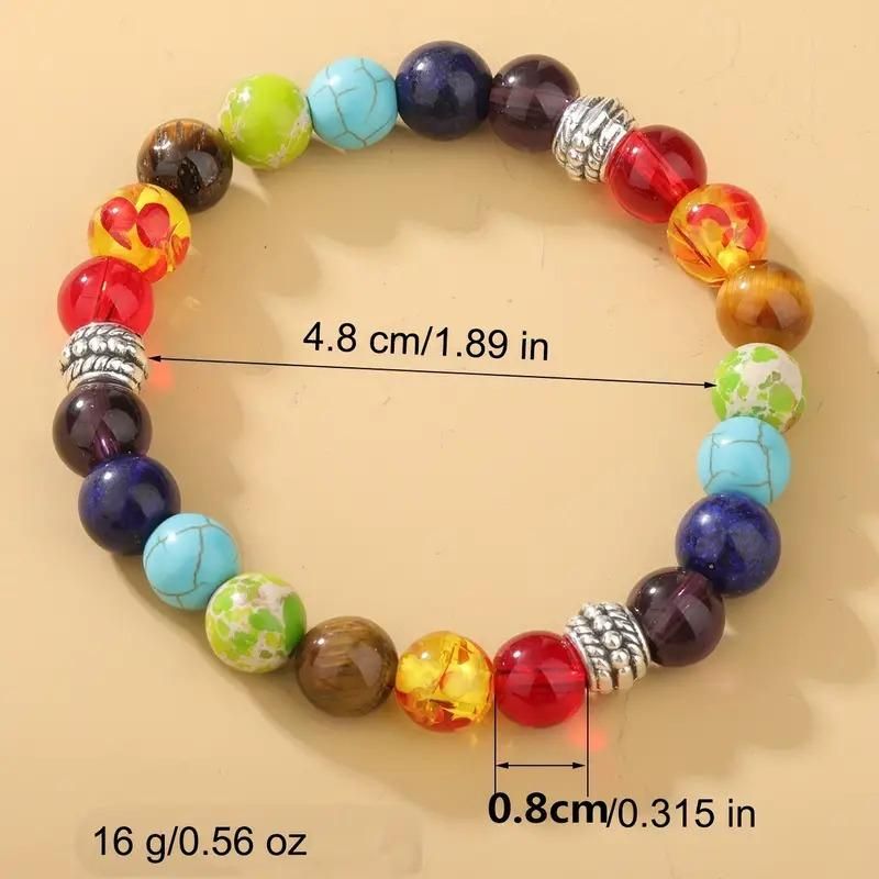 Classic 7 Beads Bracelet Natural Agates Bracelets Jewelry(Pack Of 2) - ParishthaParishtha