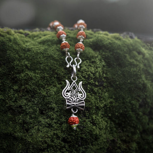 Divine Protector Trishul - Damru Rudraksha Mala | Parishtha - ParishthaParishtha