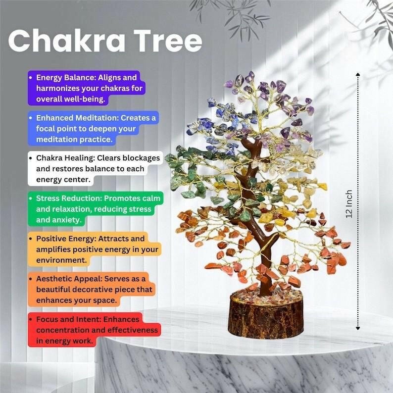 7 Chakra Natural Gemstone Crystal Tree | Parishtha - ParishthaParishtha
