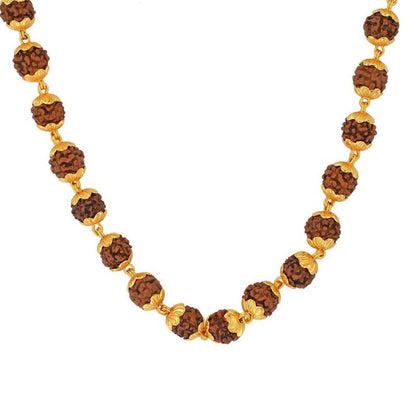 Gold - Plated Rudraksha Mala | Parishtha - ParishthaParishtha